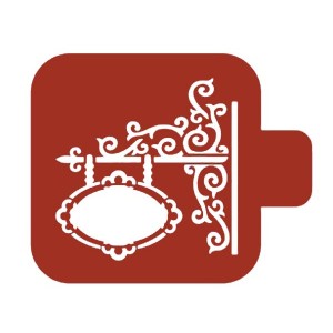 Трафарет М9О-57 "Вывеска с орнаментом" Event Design, 9х9 см